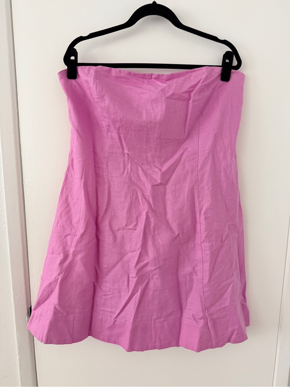 Strapless Pink Linen Dress